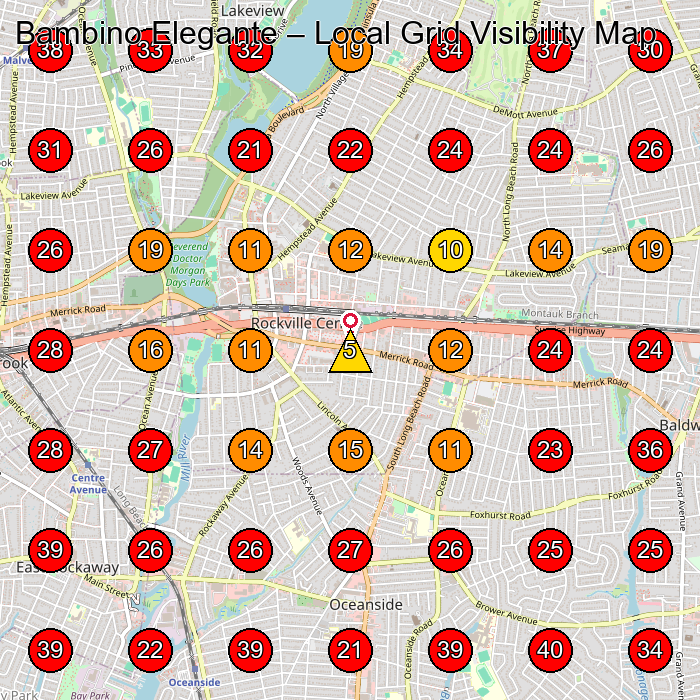 Bambino Elegante GeoGrid visibility map for Children'S Clothing Store in Garden City